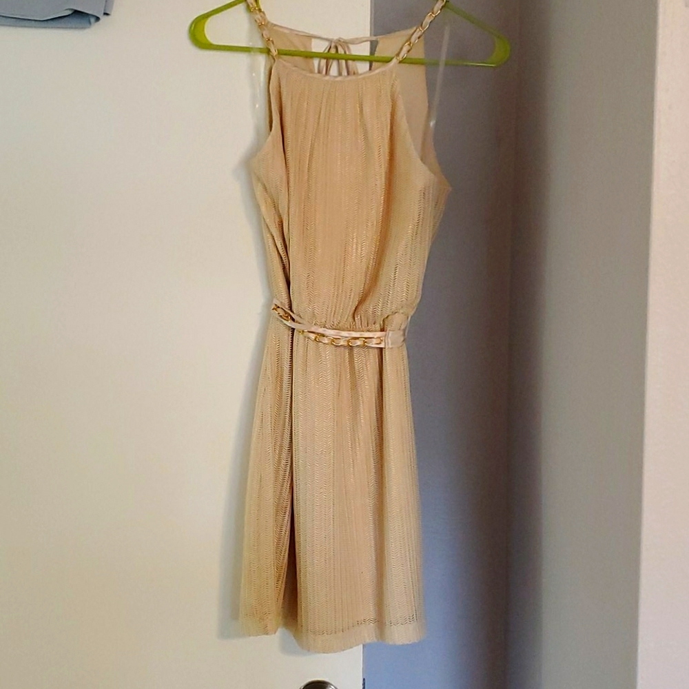 Gold halter dress
